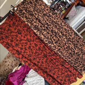SHEIN Leopard and Floral Maxi Skirt Duo